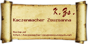 Kaczenmacher Zsuzsanna névjegykártya